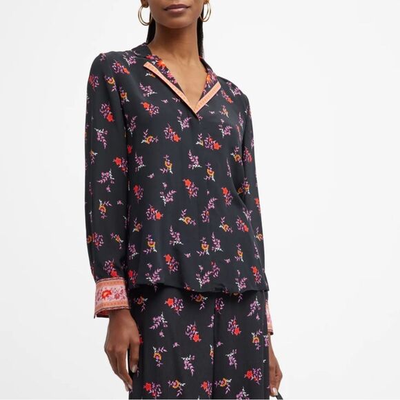 Kobi Halperin Neo Silk Contrast Print Blouse, NWT, Size S - Picture 5 of 16